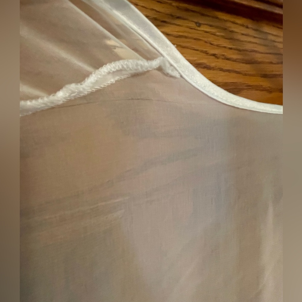 Linda Bis vintage Elegant White Sheer Robe satin wedding sexy bachelorette party - Picture 7 of 8